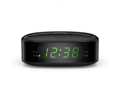 PHILIPS radio pulkstenis, melns