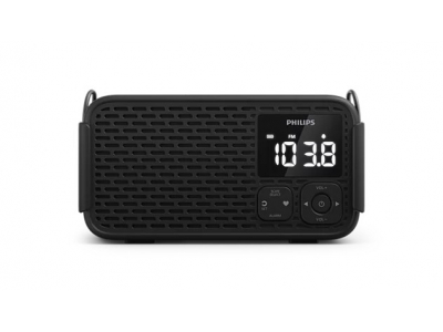 PHILIPS radio pulkstenis, melns