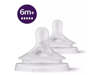 Philips Avent Natural Response pudeļu silikona knupīši, ļoti ātra plūsma, 6m+ (2 gab.)