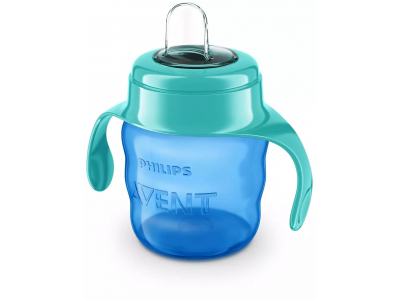 Philips Avent Easy Sip mācību krūzīte ar rokturiem,  6M+, 200ml, silikona snīpis, zaļa