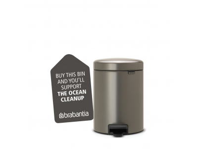 BRABANTIA atkritumu tvertne ar pedāli NewIcon, 5 l, Platinum