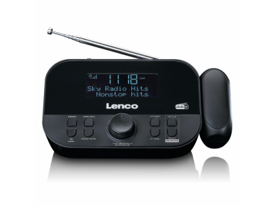Lenco radio pulkstenis ar projekciju, melns