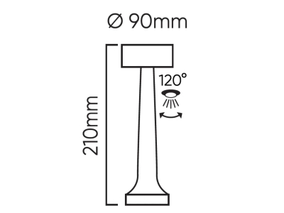 LED line lite galda lampa RIWIA 1W, 120lm, 1800mAh, silver (204478)