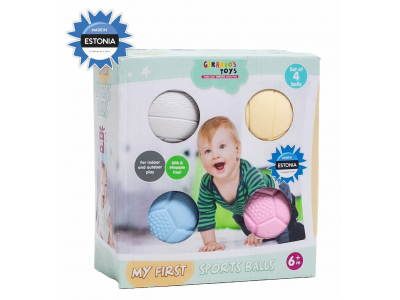 Gerardo's Toys masāžas- sensoro bumbiņu komplekts mazuļiem, 4 gab.