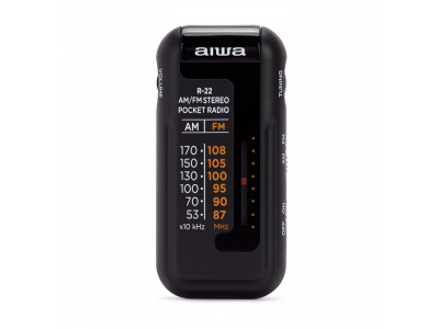 AIWA kabatas radio ar austiņām, melns