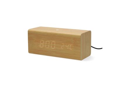 Nedis digitālais radio modinātājs, koka