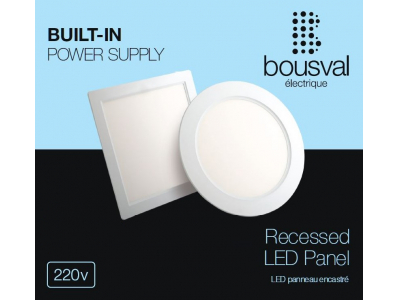 Bousval Électrique™ LED gaismas panelis. Apaļas formas 12W 4000K 168x29 ar iebūvētu barošanas bloku