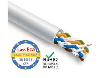 ElectroBase ® LAN Datortīklu kabelis, PRO BASE, CAT5E UTP,  iekšdarbu montāžai, 305m, CPR klase Eca