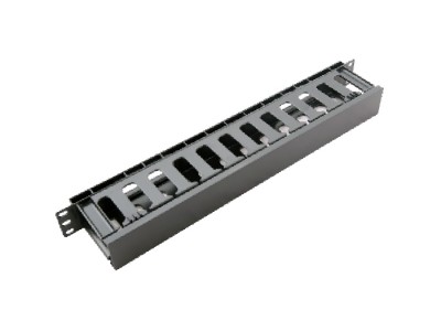 ProBase™ 1U kabeļu organizators 19" komutācijas skapim, ar plastmasas vāku