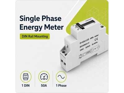 ElectroBase ® Vienfāzes elektroenerģijas skaitītājs ProBase™ (0.25-50A, 230/240V, 1xDIN)