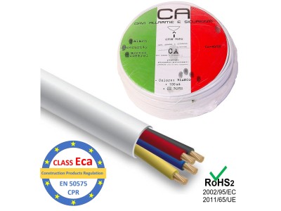 ElectroBase ® Kabelis apsardzes un signalizācijas sistēmām, Cosi, 4 dzīslas, apalvots/ 100m