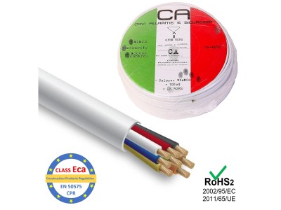 ElectroBase ® Kabelis apsardzes un signalizācijas sistēmām, Cosi, 8 dzīslas, apalvots/ 100m