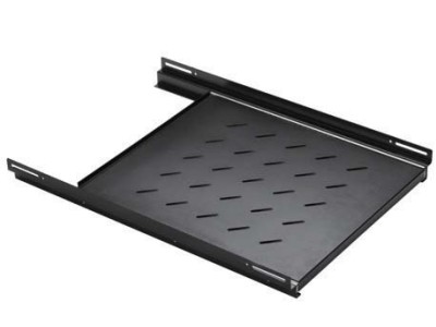 ProBase™ 1U Teleskopiskais plaukts 19" komutācijas skapim, 550mm, melns