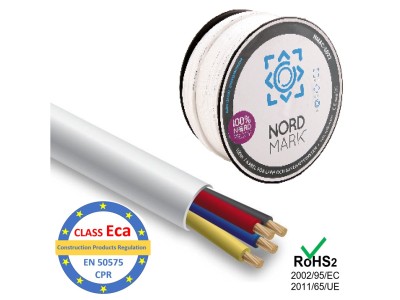 ElectroBase ® Kabelis apsardzes un signalizacijas sistemam, Nordmark, 4 dzislas, apalvots varš/ 100m
