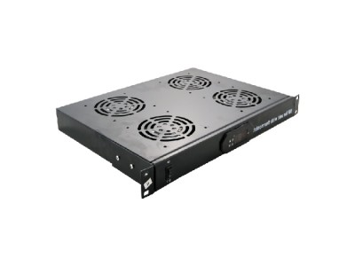 ProBase™ 1U četru ventilatoru bloks 19" komutācijas skapim, ar LCD displeju un termostatu