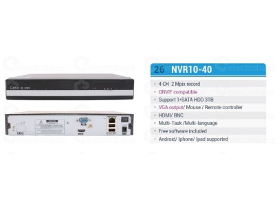 ElectroBase ® 16 kanālu ieraksta ierīce NVR/16x 720P + 4x1080P/HDMI/1 output/2 SATA/ONVIF