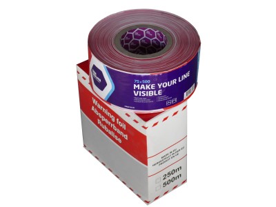VAN LAUWER ™ Norobežojošā brīdinājuma lente ar kasti, 75mm x 500m, sarkana/balta