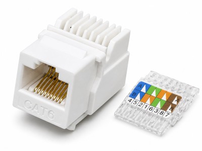 ElectroBase ® Keystone modulis CAT6 CAT5E UTP | lieto ar SS-1xRJ45-PR vai SS-xRJ45-PR | Bezinstrumenta montāžai