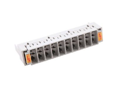 ElectroBase ® LSA+ 10 pāru 3 polu pārsprieguma aizsardzības modulis ar dzeltenu atzīmi