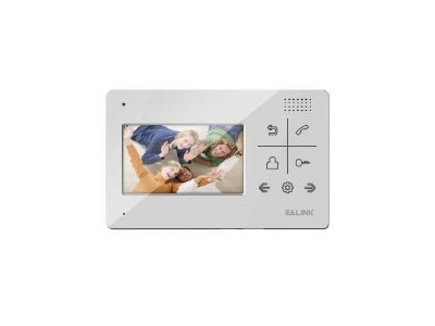 ElectroBase ® 4" Namrunis (Domofons) ar skārientaustiņiem, durvju atslēgšana, PW02 adapteris, balts