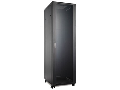 ProBase™ 42U 19'' Grīdas komutācijas servera skapis/ 600 x 600 x 2078mm/ Stikla durvis /Melns/ Nesalikts