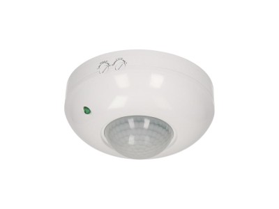  Infrasarkanais kustības sensors 360°, Griestu, IP20 Regulejams laiks un lux, balts