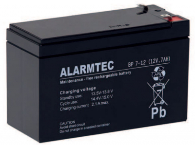  12V 7Ah akumulators :: Svina-Skābes :: 12 Volti, 7 ampērstundas (Ah) :: Klemmes tips T1 (4.75mm)
