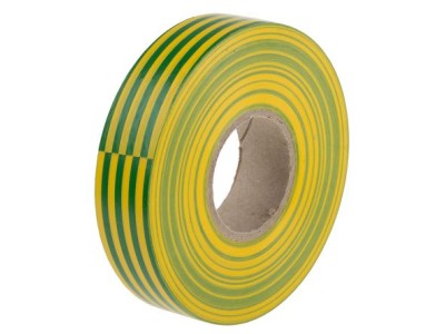 ElectroBase ® Elektrības izolācijas lente/ 18mm x 25m/ Zaļs + Dzeltens