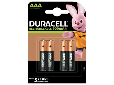 Duracell R03/AAA akumulatori 1.2V Duracell Recharge sērija Ni-MH HR03 900 mAh iepakojumā 4gb.