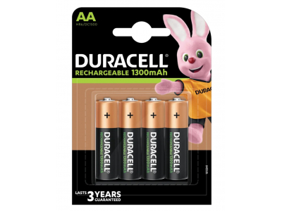 Duracell R6/AA akumulatori 1.2V Duracell Recharge sērija Ni-MH HR6 1300 mAh iepakojumā 4 gb.
