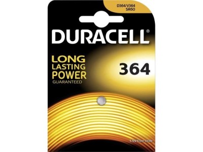 Duracell 364 baterijas 1.5V Duracell sudraba-oksīda SR60/SR621 iepakojumā 1 gb.