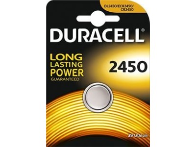Duracell CR2450 baterijas 3V Duracell litija DL2450 iepakojumā 1 gb.