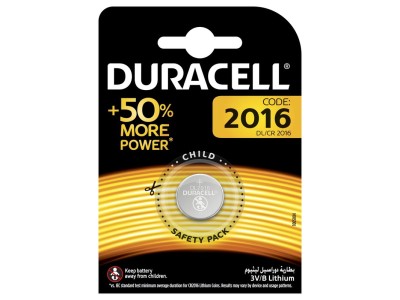 Duracell CR2016 baterijas 3V Duracell litija DL2016 iepakojumā 1 gb.