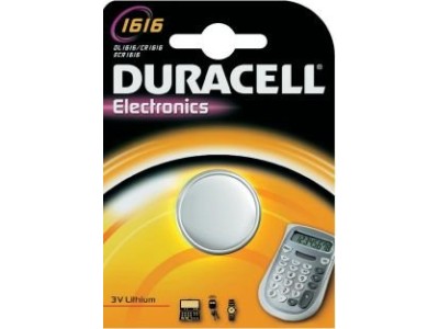 Duracell CR1616 baterijas 3V Duracell litija DL1616 iepakojumā 1 gb.