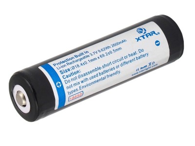 XTAR ® Akumulators 18650 3.7V XTAR litija 2600 mAh iepakojuma 1 gb.