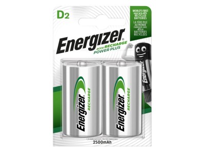Energizer ® R20/D akumulatori 1.2V Energizer Recharge Ni-MH HR20 2500 mAh iepakojumā 2 gb.