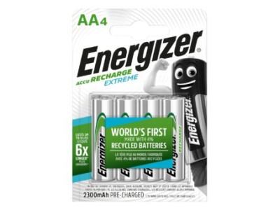 Energizer ® AKAA.R6/AA akumulatori 1.2V Energizer Recharge Extreme Ni-MH HR6 2300 mAh iepakojumā 4 gb.