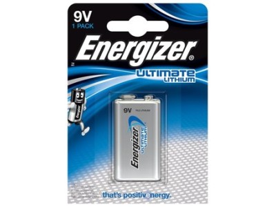 Energizer ® 6F22 L522 baterijas 9V Energizer Ultimate Lithium litija LA522 iepakojumā 1 gb.