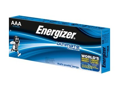 Energizer ® R03/AAA baterijas 1.5V Energizer Ultimate Lithium litija L92 iepakojumā 10 gb.