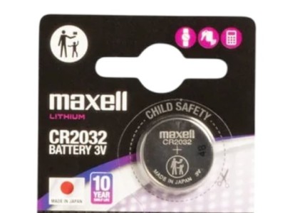 Maxell CR2032 baterijas 3V Maxell litija CR2032 iepakojumā 1 gb.