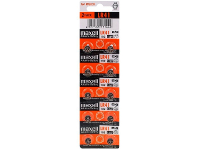 Maxell G3 baterijas 1.5V Maxell Alkaline LR41/192 iepakojumā 10 gb.