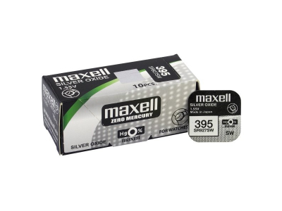 Maxell 395 399 baterijas 1.55V Maxell sudraba-oksīda SR927SW, 399 iepakojumā 1 gb.