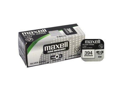 Maxell 394 baterijas 1.55V Maxell sudraba-oksīda SR936SW, 380 iepakojumā 1 gb.