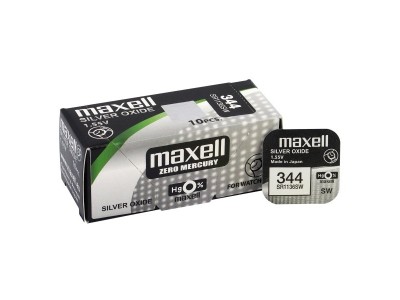 Maxell 344 baterijas 1.55V Maxell sudraba-oksīda SR1136SW iepakojumā 1 gb.