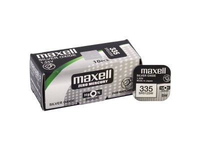 Maxell 335 baterijas 1.55V Maxell sudraba-oksīda SR512SW iepakojumā 1 gb.