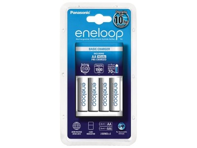 Panasonic Komplekts: Panasonic BQ-CC51 lādētājs + 4x Eneloop AA 2000 mAh akumulatori (Ni-MH)