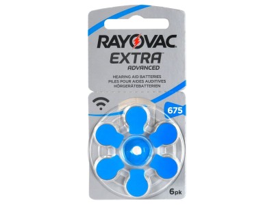 RAYOVAC Dzirdes aparāta baterija | izmērs 675 | 1.45V Rayovac Extra Advanced Zn-Air PR44 iepakojumā 6 gb.