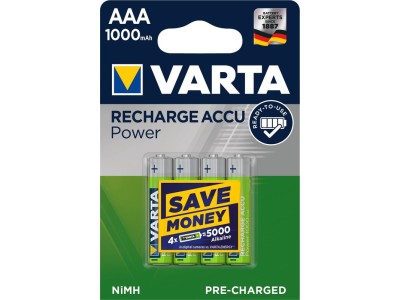 VARTA ® R03/AAA PRO akumulatori Varta READY2USE PRO Ni-MH 1000 mAh/5703 iepakojumā 4 gb.