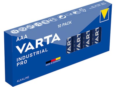 VARTA ® AAA / LR03 baterijas Varta Industrial Alkaline MN2400/4003 iepakojumā 10 gb.