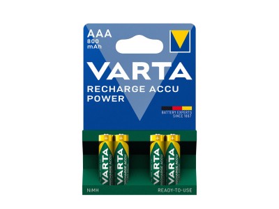 VARTA ® AAA / R03  akumulatori Varta READY2USE Ni-MH 800 mAh/56703 iepakojumā 4 gb.